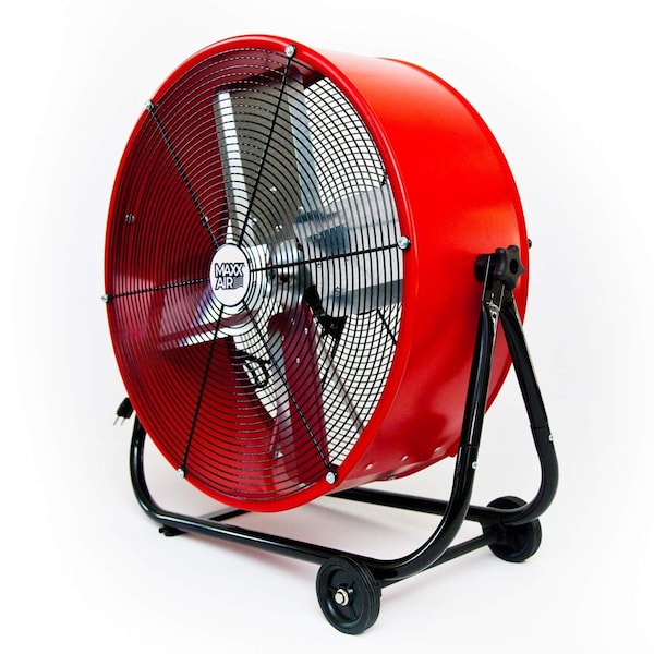 Maxx Air Standard-Duty Industrial Fan W/ 24 in Blade Dia, 2800/4000 cfm, 120V AC, 1/4 HP, 7.5 ft Cord - BF24TFREDUPS