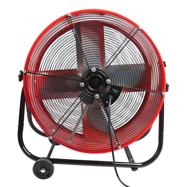 Maxx Air Standard-Duty Industrial Fan W/ 24 in Blade Dia, 2800/4000 cfm, 120V AC, 1/4 HP, 7.5 ft Cord - BF24TFREDUPS