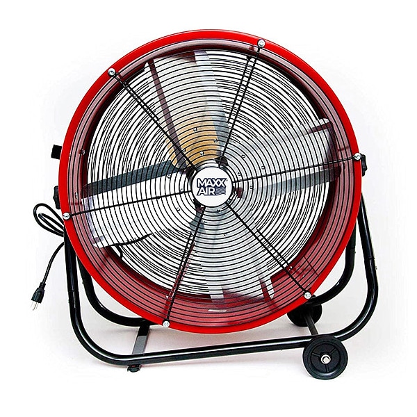 Maxx Air Standard-Duty Industrial Fan W/ 24 in Blade Dia, 2800/4000 cfm, 120V AC, 1/4 HP, 7.5 ft Cord - BF24TFREDUPS