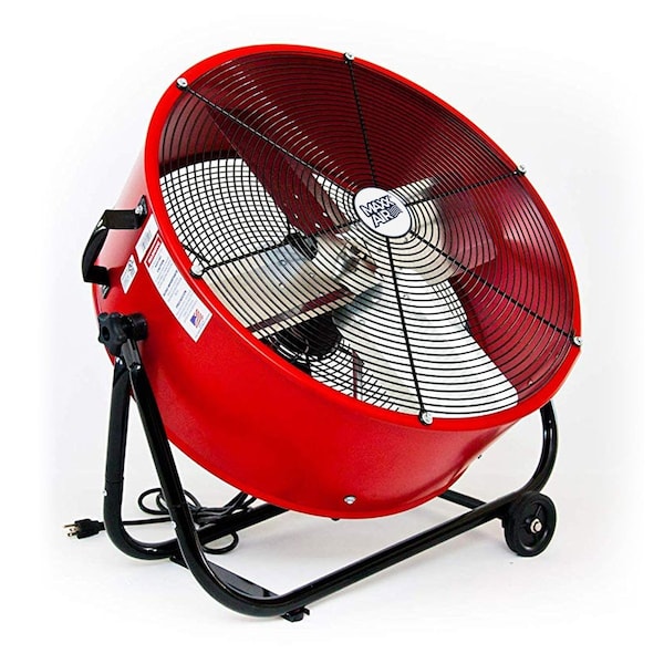 Maxx Air Standard-Duty Industrial Fan W/ 24 in Blade Dia, 2800/4000 cfm, 120V AC, 1/4 HP, 7.5 ft Cord - BF24TFREDUPS