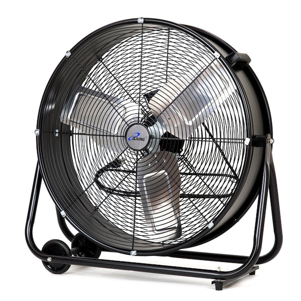 Iliving High Velocity Industrial Drum Fan, 24 in Blade Dia, 120V, 7,700 cfm - ILG8MF24-77