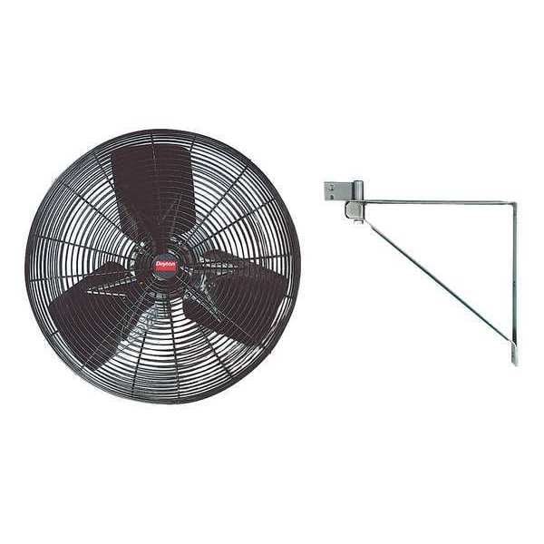 Dayton Light Duty Industrial Fan, Ceiling, Wall Mount, 20 in Blade Dia, 115V, 2,600/3,700 cfm - 2LY99