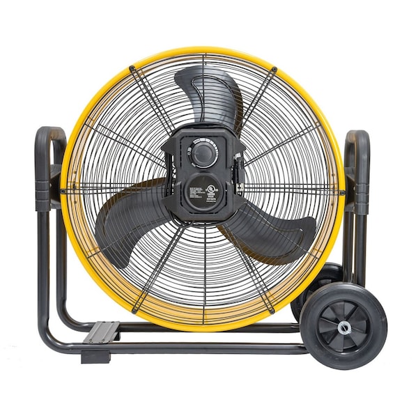 Iliving Heavy Duty High Velocity Barrel Floor Drum Fan, 24 in Blade Dia, 120V, 7,341 cfm - ILG8M24-60DC