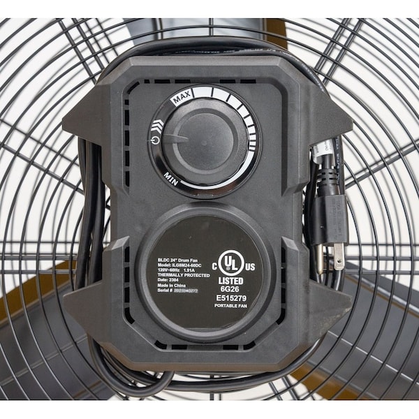 Iliving Heavy Duty High Velocity Barrel Floor Drum Fan, 24 in Blade Dia, 120V, 7,341 cfm - ILG8M24-60DC