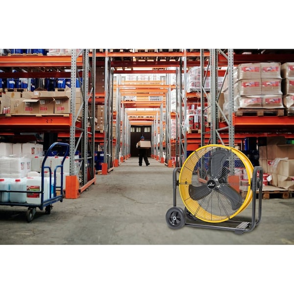 Iliving Heavy Duty High Velocity Barrel Floor Drum Fan, 24 in Blade Dia, 120V, 7,341 cfm - ILG8M24-60DC