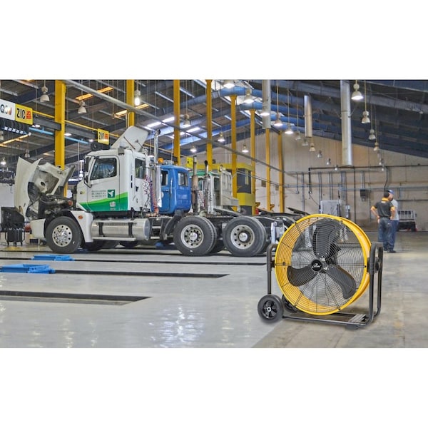 Iliving Heavy Duty High Velocity Barrel Floor Drum Fan, 24 in Blade Dia, 120V, 7,341 cfm - ILG8M24-60DC