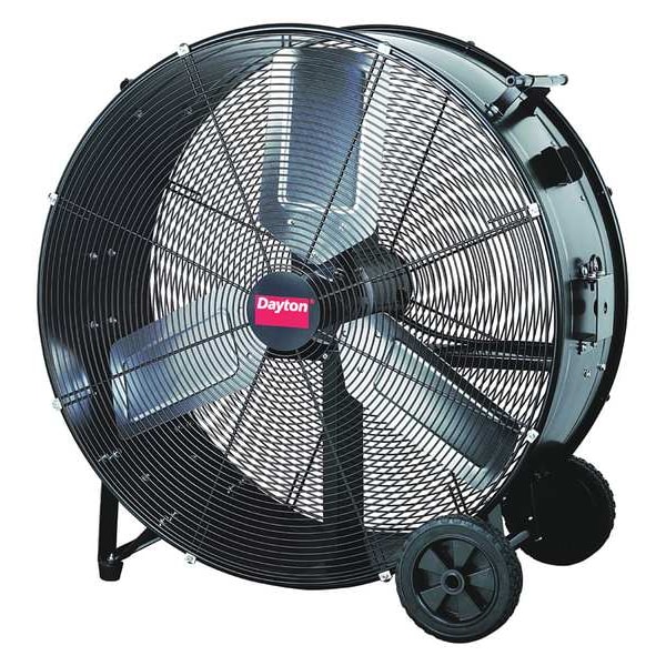 Dayton Light Duty Industrial Fan, 36 in Blade Dia, Non-Oscillating, 115VAC, 9200/12550 CFM - 39UK56