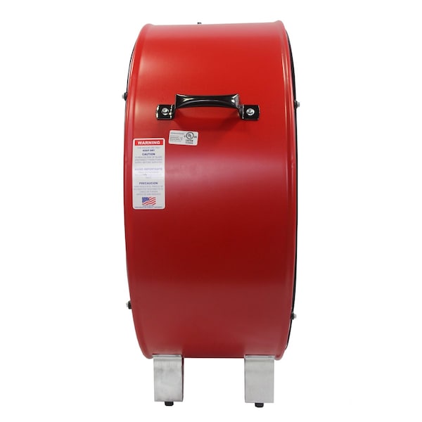 Maxx Air Barrel Air Circulator Fan, Mobile Mount, 36 in Blade Dia, 120V, 6,300/9,000 cfm, Non-Oscillating - BF36DD RED