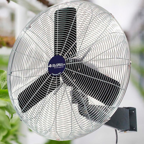 Global Industrial Fan, Wall Mount, 30 in Blade Dia, 120V, Oscillating - 607051