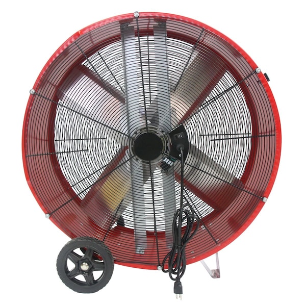 Maxx Air Barrel Air Circulator Fan, Mobile Mount, 30 in Blade Dia, 120V, 3,850/5,500 cfm, Non-Oscillating - BF30DD REDUPS