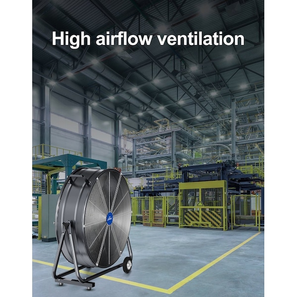 Iliving High Velocity Air Circulator Drum Fan, 30 in Blade Dia, 115V, 8,300 cfm - ILG8MF30-83