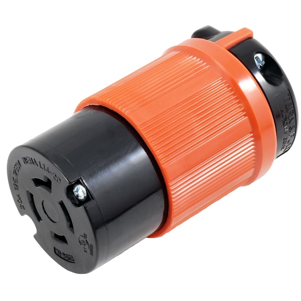 Ac Works NEMA L14-20R 20A 125/250V 4-Prong Locking Female Connector UL C-UL Approval in Orange - ASL1420R