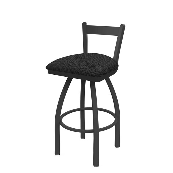 Holland Bar Stool Co 25" Low Back Swivel Counter Stool, Pewter Finish, Graph Coal Seat - 82125PW018