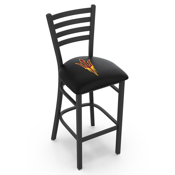 Holland Bar Stool Co 25" Blk Wrnkl Arizona St Station Counter Stool, Ladder Back, Pitchfork - L00425ARIZST-F