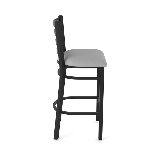 Holland Bar Stool Co 25" Stationary Counter Stool, Black Wrinkle, Canter Grey Seat - 40025BW007