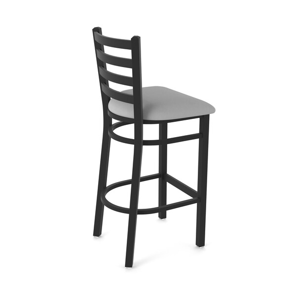 Holland Bar Stool Co 25" Stationary Counter Stool, Black Wrinkle, Canter Grey Seat - 40025BW007