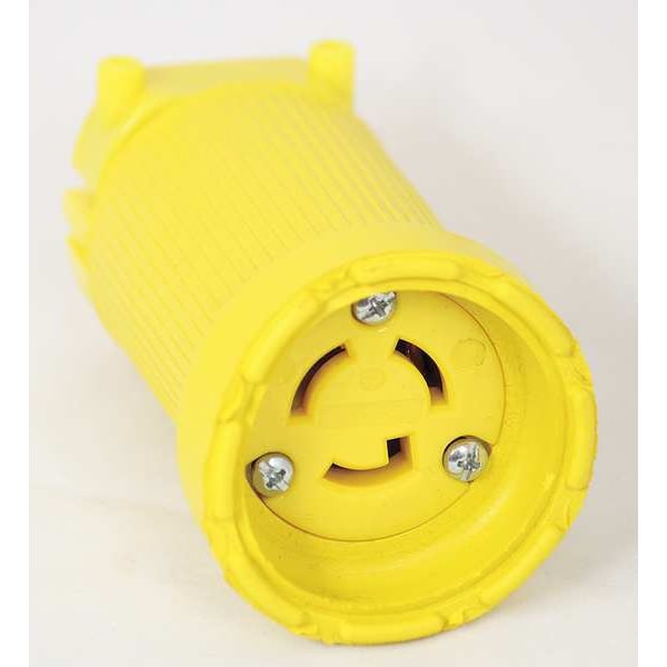 Zoro Select 15A Locking Connector 2P 3W 125VAC L5-15R YL - CL515DF