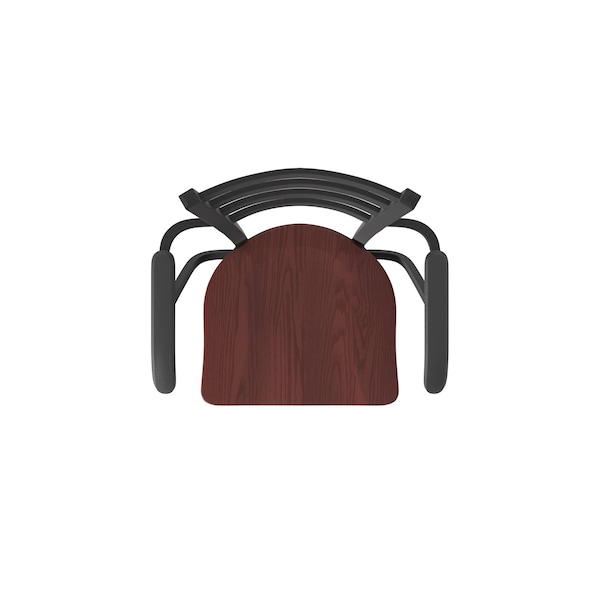 Holland Bar Stool Co Jackie with Arms 25 in. Swivel Counter Stool with Black Wrinkle Finish and Dark Cherry Oak Seat - 415