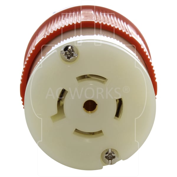 Ac Works NEMA L21-20R 20A 3-Phase 120/208V 3PY, 5-Wire Locking Female UL, C-UL Approval in Orange - ASL2120R