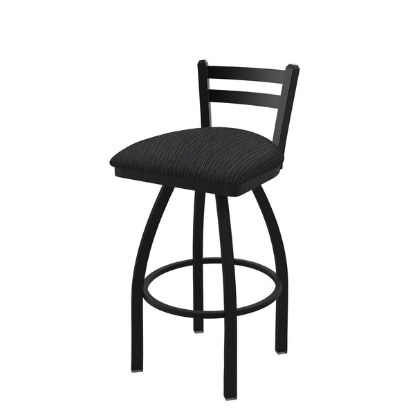 Holland Bar Stool Co 25" Low Back Swivel Counter Stool, Black Wrinkle, Graph Anchor Seat - 41125BW014