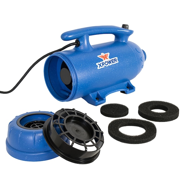 Xpower Professional Force Air Pet Dryer, 6 HP, 180 CFM, 19 Amps, Variable Speed, Double Motor - B-27