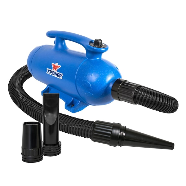 Xpower Professional Force Air Pet Dryer, 6 HP, 180 CFM, 19 Amps, Variable Speed, Double Motor - B-27