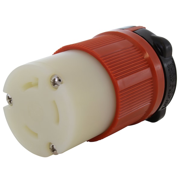 Ac Works NEMA L7-30R 30A 277V 3-Prong Locking Female Connector with UL, C-UL Approval in Orange - ASL730R