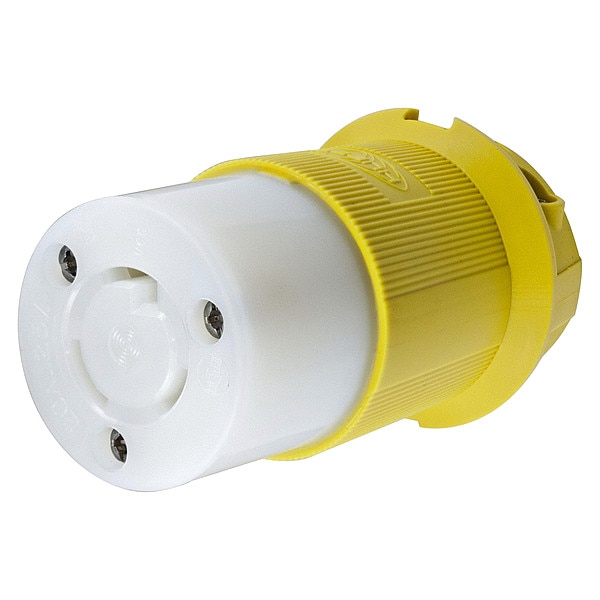 Hubbell 20A Marine Locking Connector 2P 3W 125VAC L5-20R YL - HBL23CM13