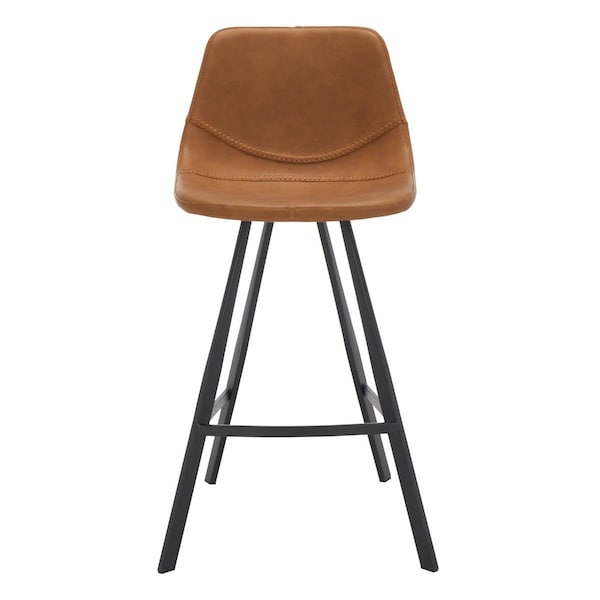 Safavieh 21.3 x 19 x 35.5 in. Ryanne Counter Stool Cognac & Black - BST3017B