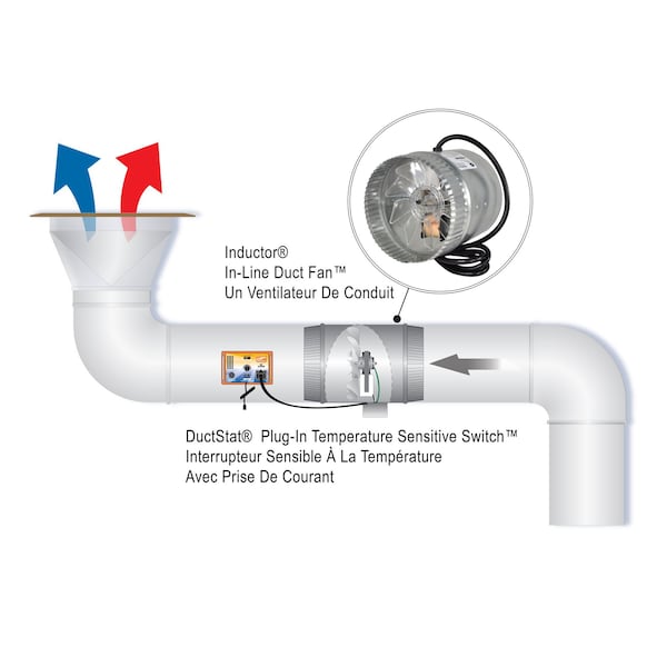 Suncourt Inductor 6" Corded In-Line Booster Duct Fan - DB206C