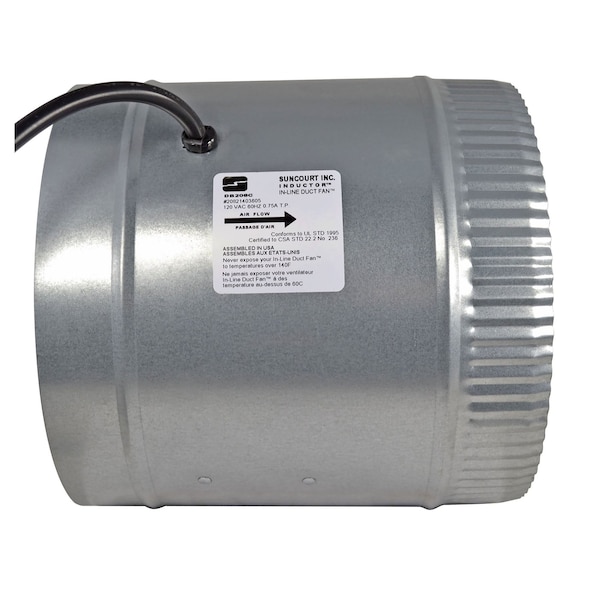 Suncourt Inductor 8" Corded In-Line Booster Duct Fan - DB208C