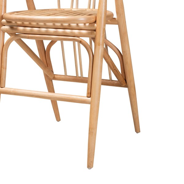 Bali & Pari Cyntia Modern Bohemian Natural Brown Rattan Counter Stool - 235-13349-ZORO