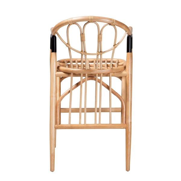 Bali & Pari Cyntia Modern Bohemian Natural Brown Rattan Counter Stool - 235-13349-ZORO