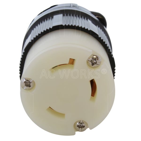 Ac Works NEMA L7-30R 30A 277V 3-Prong Locking Female Connector with UL, C-UL Approval in Black - ASL730R-BK
