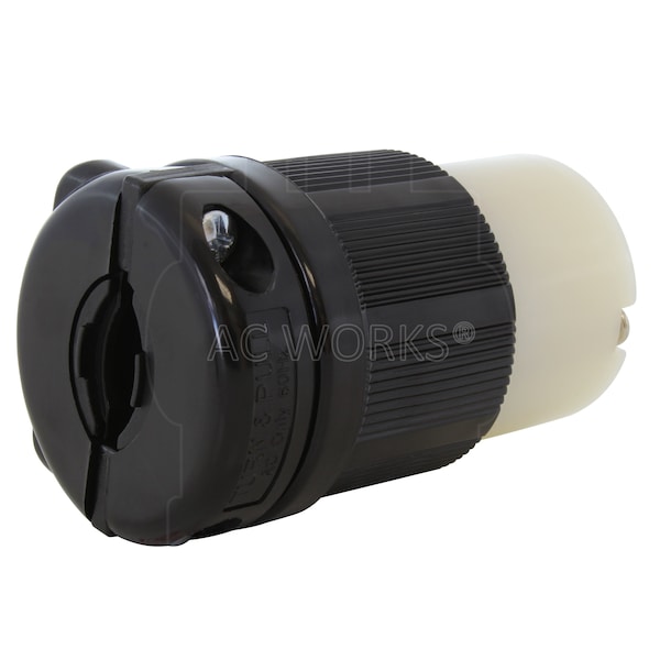 Ac Works NEMA L7-30R 30A 277V 3-Prong Locking Female Connector with UL, C-UL Approval in Black - ASL730R-BK
