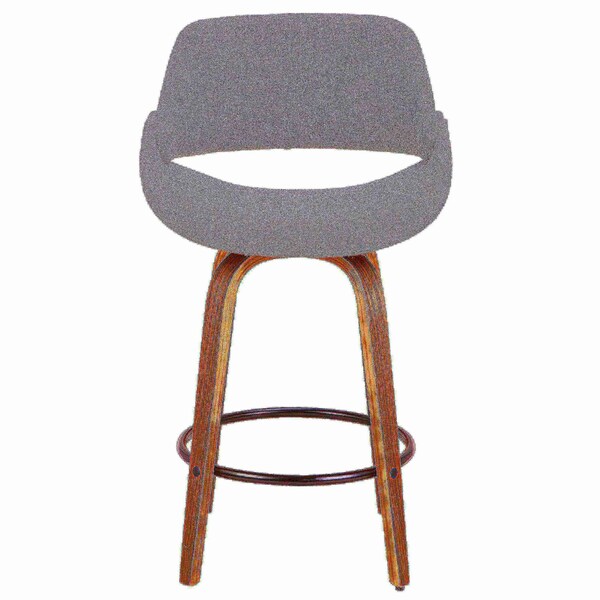 Lumisource Fabrico Counter Stool in Walnut and Grey Noise Fabric, PK 2 - B26-FBCO2Q WLGY2