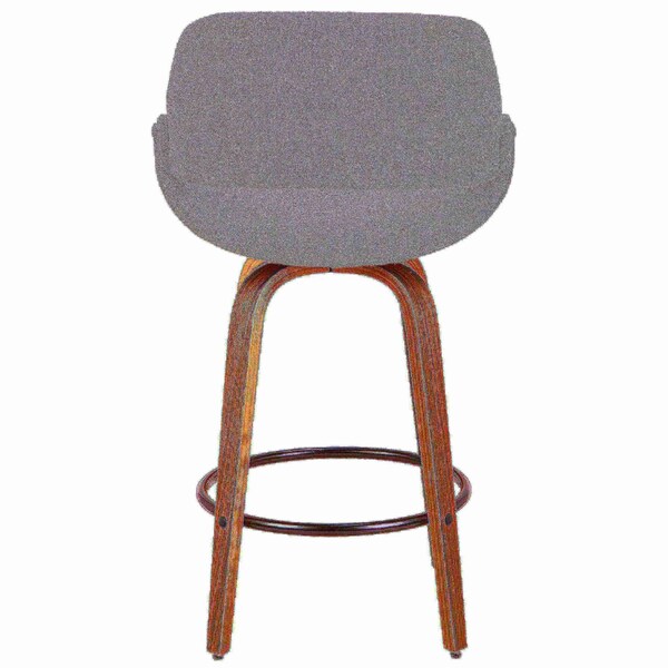 Lumisource Fabrico Counter Stool in Walnut and Grey Noise Fabric, PK 2 - B26-FBCO2Q WLGY2