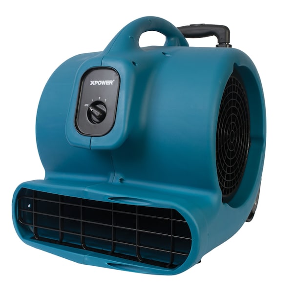 Xpower Air Mover W/ Telescopic Handle and Wheels, 1 HP, 3600 CFM, 8.5 Amps, 3 Positions, 3 Speeds - P-830H