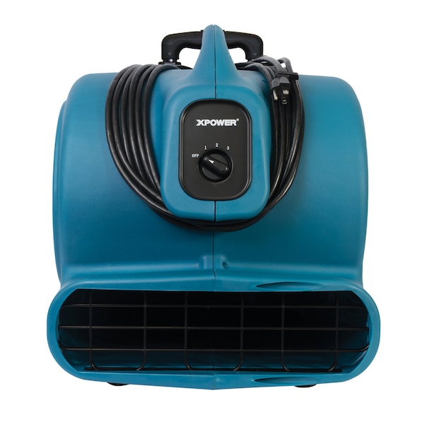 Xpower Air Mover W/ Telescopic Handle and Wheels, 1 HP, 3600 CFM, 8.5 Amps, 3 Positions, 3 Speeds - P-830H