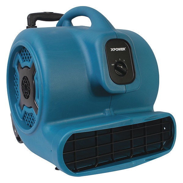 Xpower Air Mover W/ Telescopic Handle and Wheels, 1 HP, 3600 CFM, 8.5 Amps, 3 Positions, 3 Speeds - P-830H