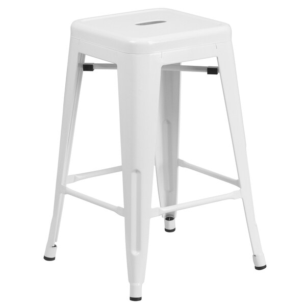 Flash Furniture 24" High Backless White Counter Height Stool - CH-31320-24-WH-GG