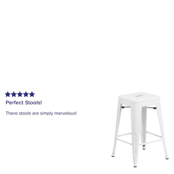 Flash Furniture 24" High Backless White Counter Height Stool - CH-31320-24-WH-GG