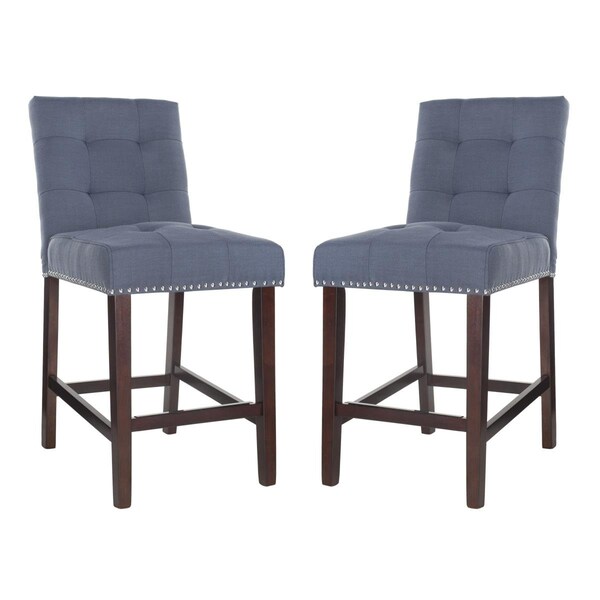 Safavieh Nikita Counter Stool - Navy & Espresso - 19 x 23.25 x 40 in. - Set of 2 - BST6303B-SET2