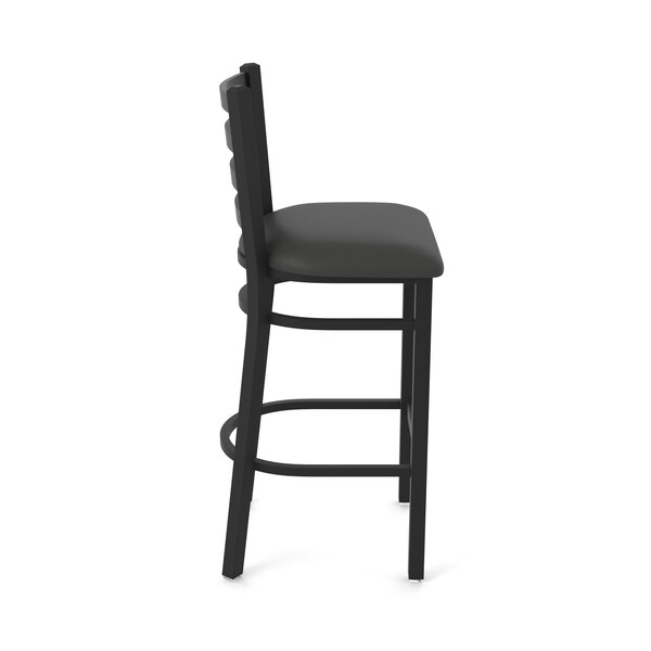 Holland Bar Stool Co 25" Stationary Counter Stool, Black Wrinkle, Canter Iron Seat - 40025BW008