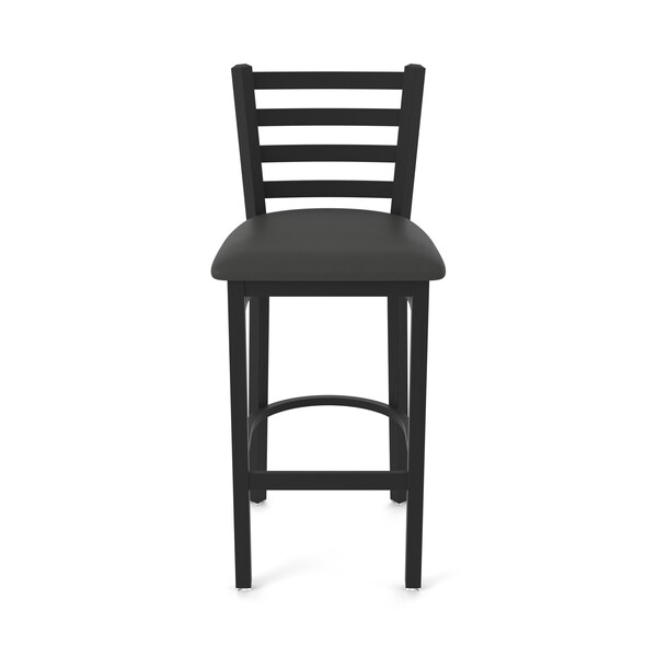 Holland Bar Stool Co 25" Stationary Counter Stool, Black Wrinkle, Canter Iron Seat - 40025BW008