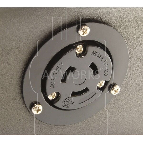 Ac Works 20A 125V L5-20R Flanged Outlet UL and C-UL Listed. - ASOUL520R