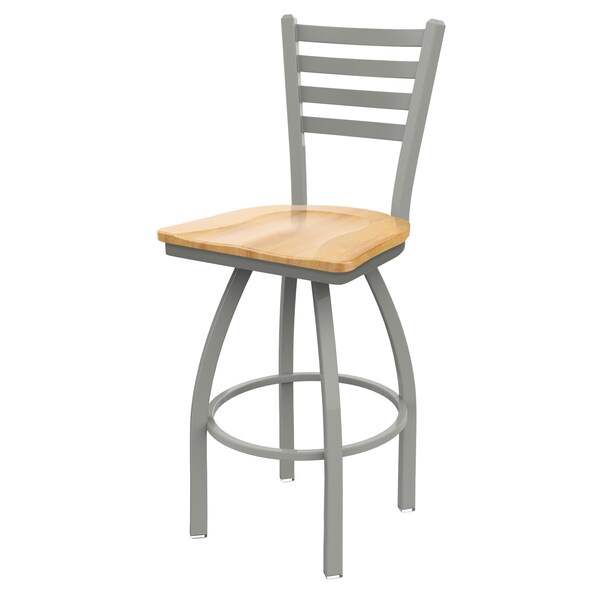 Holland Bar Stool Co 25" Swivel Counter Stool, Nickel Finish, Nat Maple Seat - 41025ANNATMPL