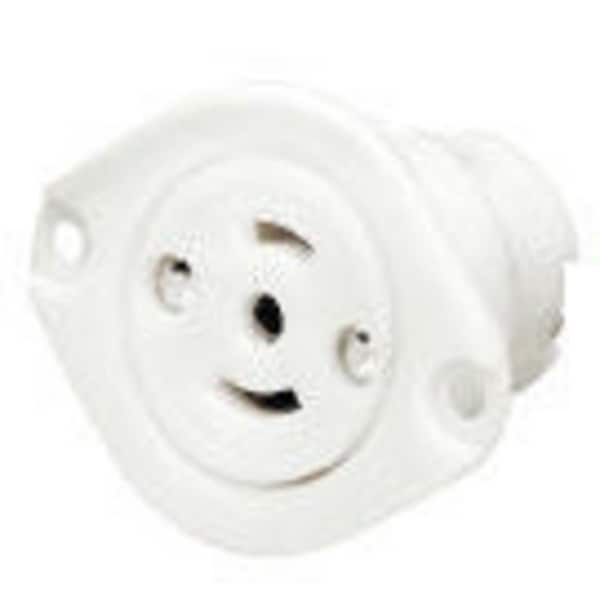 Bryant Locking Device, Bryant Midget Locking, Receptacle, 15A 125/250V, 3-Pole 3-Wire Non Grounding, ML-3R - 7487ER
