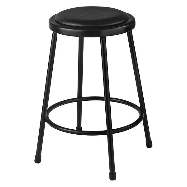 National Public Seating Stool, Steel, Vinyl, Black, 24" - 6424-10