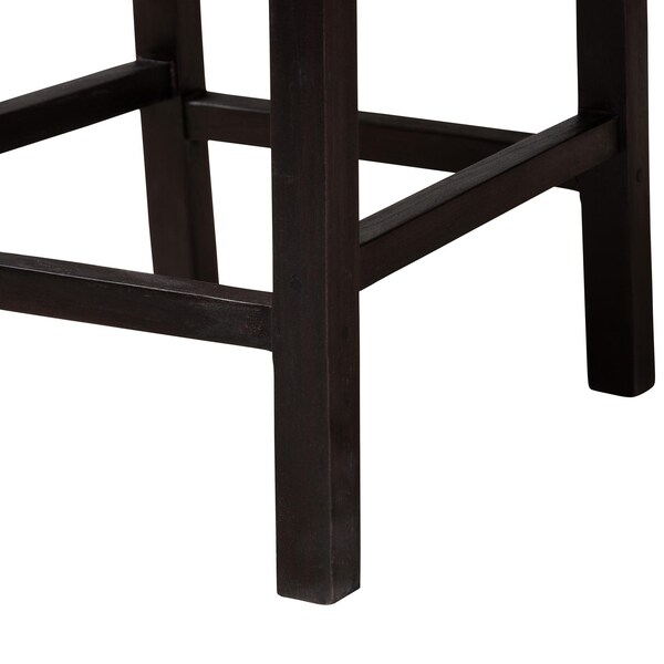 Baxton Studio Laymi Modern Bohemian Dark Brown Mahogany Wood and Seagrass Counter Stool - 233-13141-ZORO